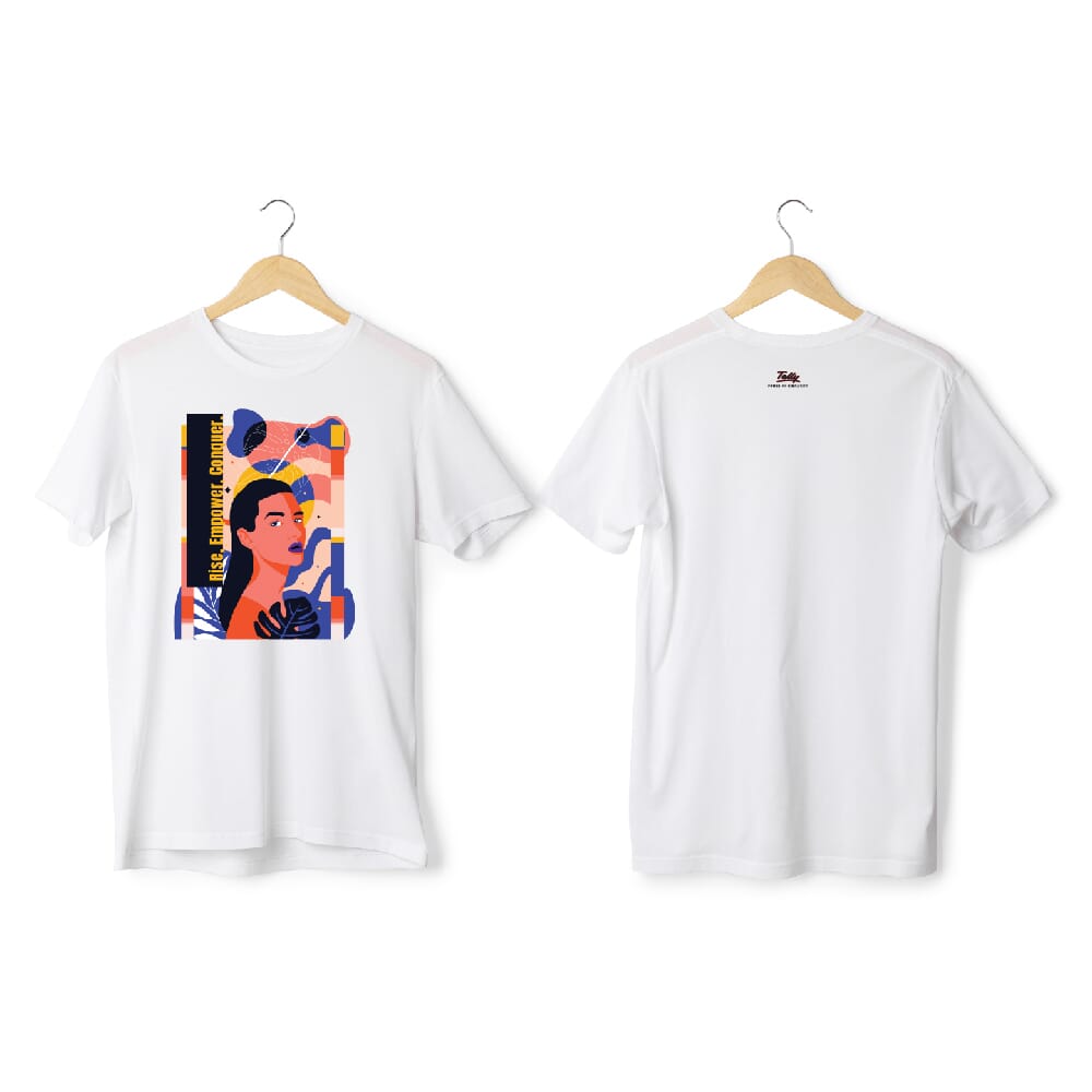 Greys & Blues Boss Babe Pima Round Neck T-Shirt- White